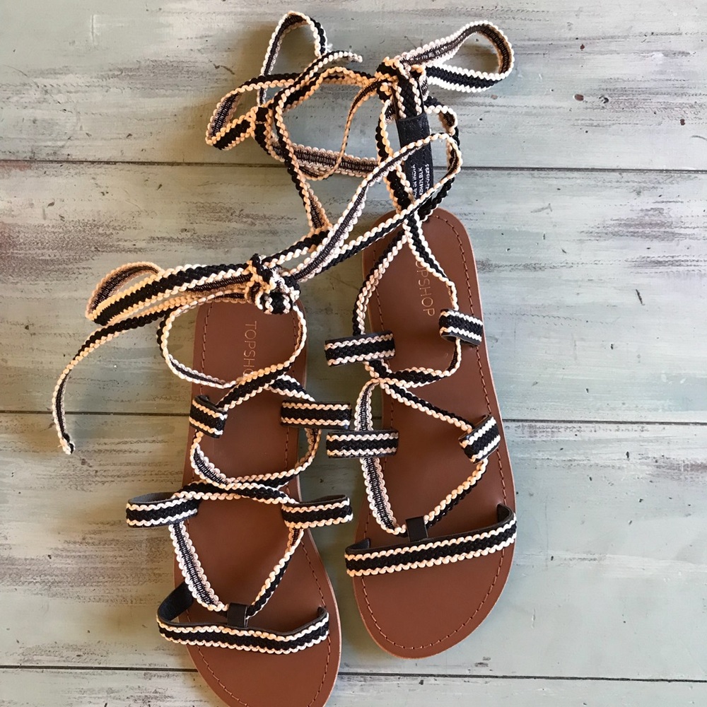 Top shop black and white sandals